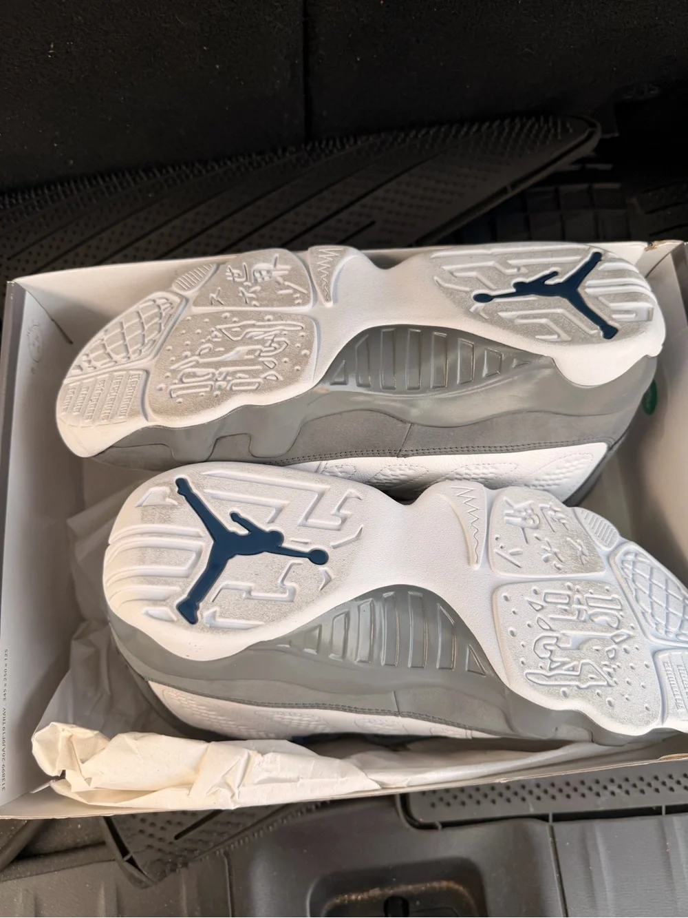 Men's Gray and White Jordan 9 Basketball Shoes
